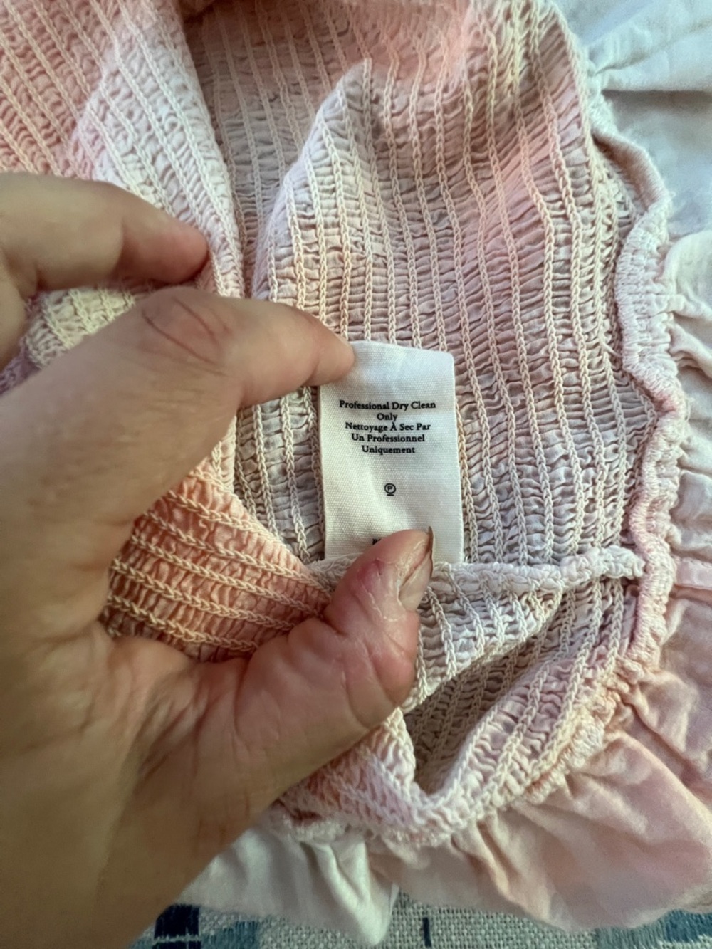 LoveShackFancy Light Pink Smocked Ruffle Top - Picture 4 of 8